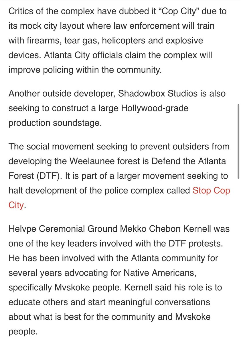 No Cop Cities on Stolen Land 🪶✨ We’re bridging the Indigenous Connection to dismantle all cop cities &amp; get #landback to Indigenous People who have been impacted my military &amp; police repression and are standing with us in solidarity against Cop Cities! #stopcopcity