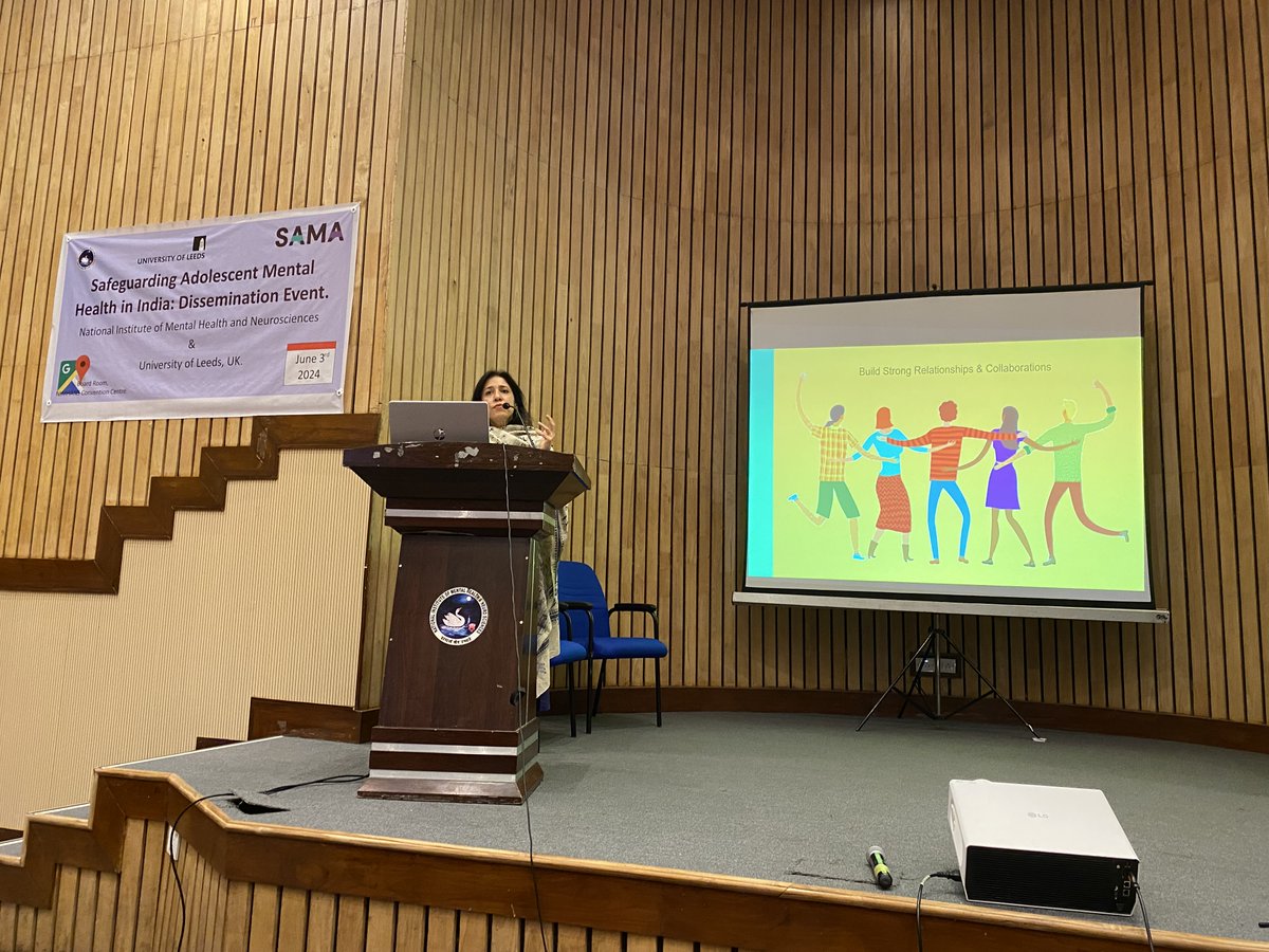 📣Project SAMA final dissemination event    

Professor Tolib Mirzoev and Dr Poornima Bhola presenting findings from Project SAMA. 

<a href="/NIMHANS_BLR/">NIMHANS, Bengaluru</a> <a href="/UniversityLeeds/">University of Leeds</a>
#projectSAMA #mentahealth #adolescentmentalhealth #NIMHANS