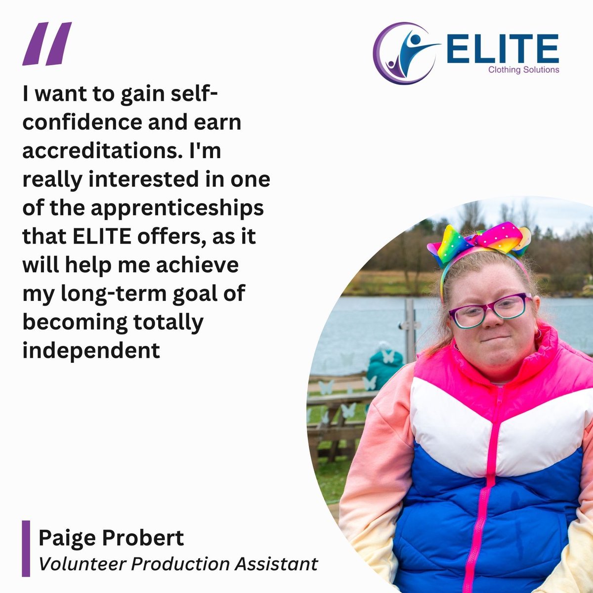 ELITECS_UK's tweet photo. Celebrating #VolunteersWeek with our incredible team! 

Celebrating #VolunteersWeek with our amazing team! Meet Paige, our dedicated Volunteer Production Assistant. Her commitment to self-improvement and independence is truly inspiring 💜 

#TheBigHelpOut https://t.co/H02D52nZwp