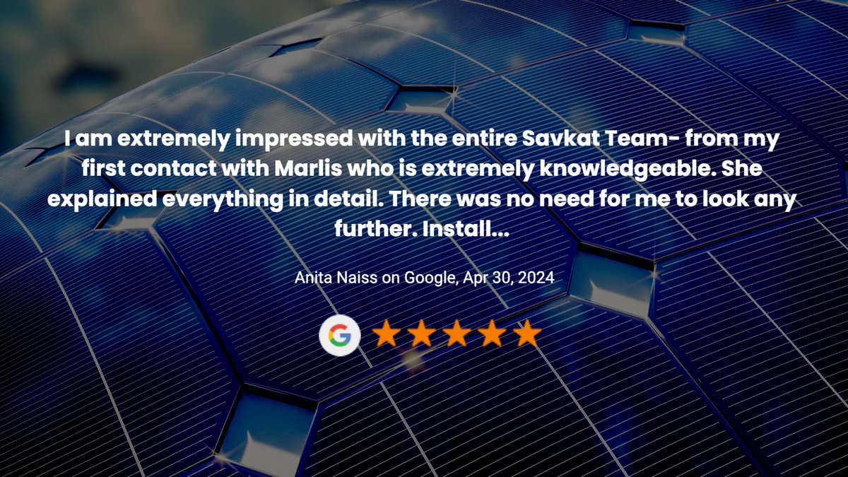 SavkatSolar's tweet photo. Thank you for the awesome review Anita!  Welcome to the sunny side of the street! https://t.co/2VbWKAzoIn