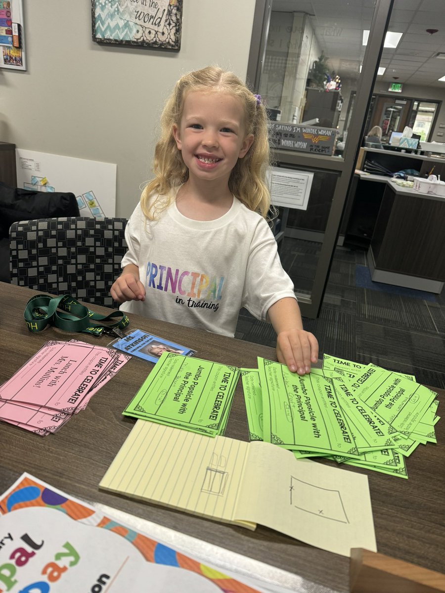 mullinsjennaj's tweet photo. So much help today with acting principal for the day, Maggie. She signed payroll, ate pizza lunch with some students, ordered popsicles, and organized the lost and found. #GSDPride #HunterHornets #InMarauderCountry @miss_camilleri https://t.co/3G5E3dVdne