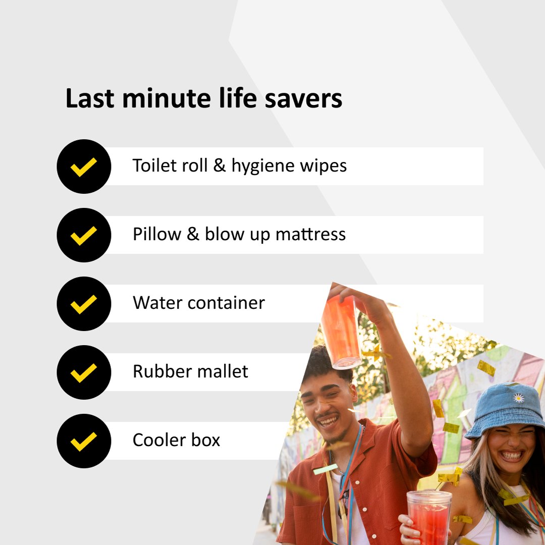 CollectPlus's tweet image. Glastonbury packing made easy with Collect+! 🎪✨ Check out our ultimate festival packing list and don't forget, you can Click &amp;amp; Collect all your essentials at your local Collect+ store. #Glastonbury2024 #FestivalPacking #ClickAndCollect