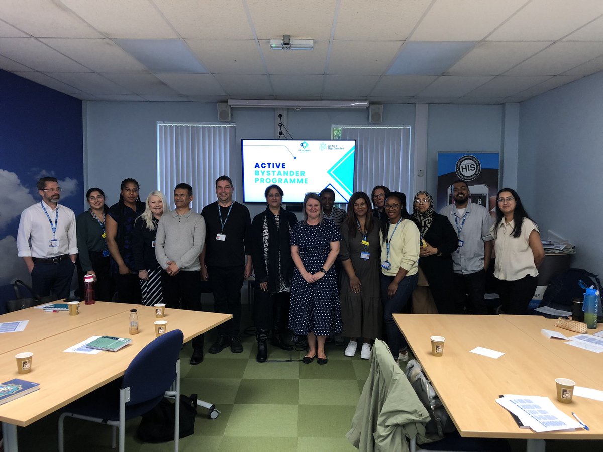 HaseebAhmad2's tweet photo. Very proud to deliver another Active, Bystander Programme course with my wonderful colleagues @rebeccacarlin29 & Jem. Cannot wait for Day to.
These colleagues were so engaged today in our conversations. @LLRAcademy @LPTnhs @@FionaKilpatrick @@binakotecha_ #MoralRebals https://t.co/4gug1rUo46