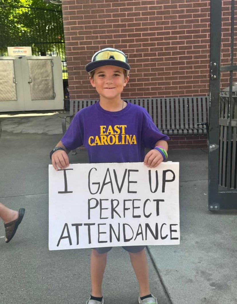 All this kid has wanted all year is a behind the scenes tour of <a href="/ECUBaseball/">ECU Baseball</a> 

<a href="/PR927FM/">Pirate Radio ☠️</a> can y’all help him out?