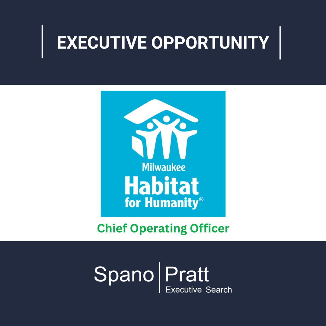 SpanoPratt's tweet photo. Milwaukee Habitat for Humanity is actively searching for their next Chief Operating Officer. More information is linked in our bio. https://t.co/X1etE22EKe