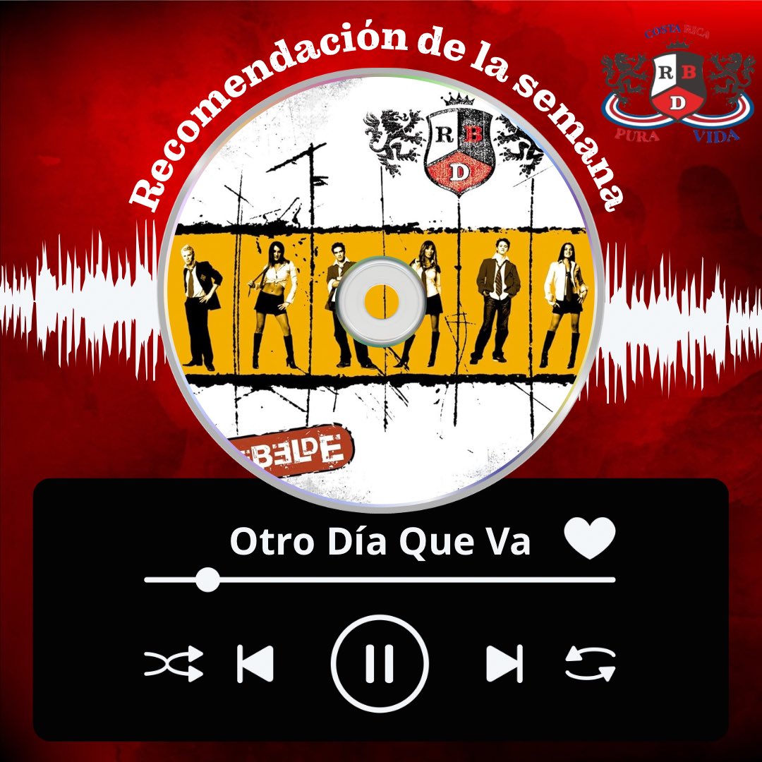 RBDCR's tweet photo. La recomendación de esta semana es “Otro Día Que Va”. Esta canción trata sobre la idea de que cada nuevo día es una oportunidad para empezar de nuevo, soñar, amar de nuevo y tener un futuro en donde no regrese aquel dolor del pasado. https://t.co/UCq3Vy0xCS