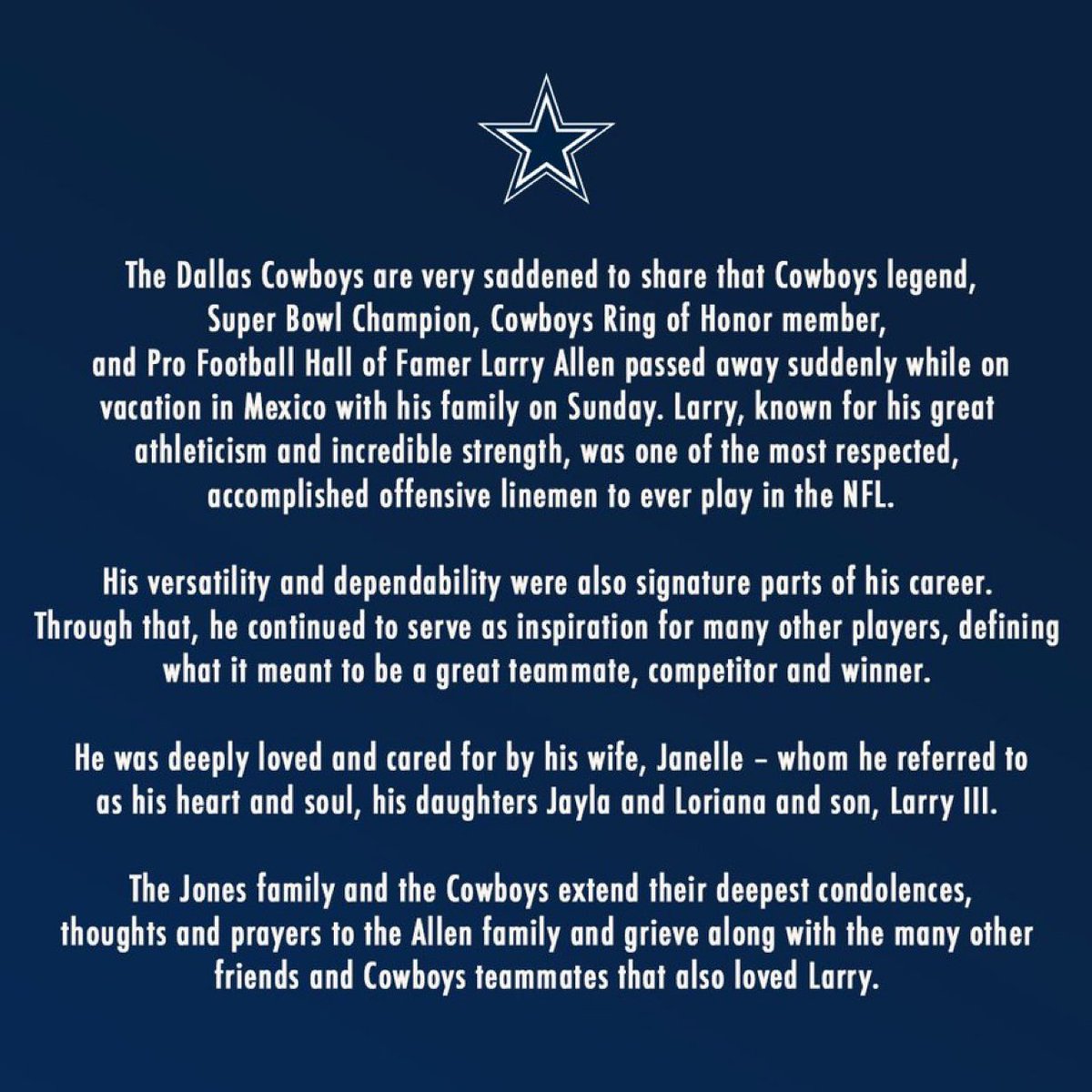 One of the Greatest Lineman of All Time Larry Allen passes suddenly at 52! 😢🏈🙏🏻