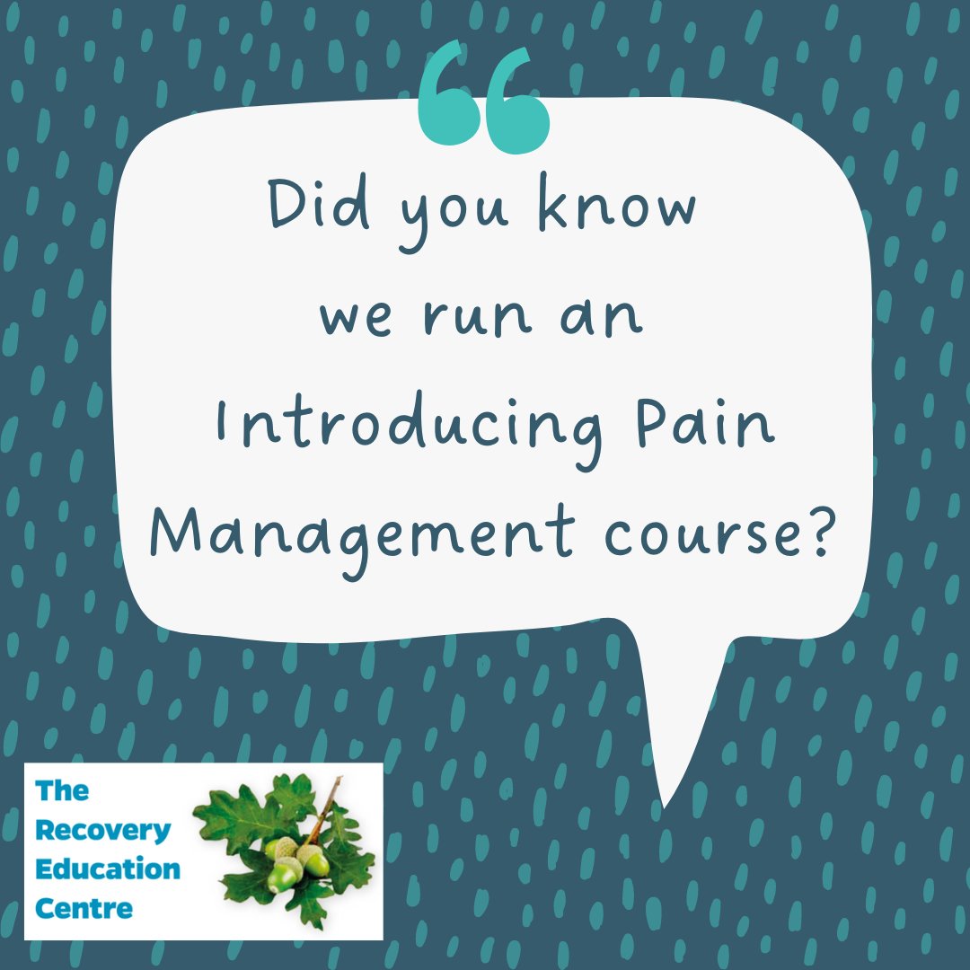 Our Webinar on Thursday, 13 June is run by the Pain Management Service with their own Experts by Experience and still has places available. Registered as a student with the REC - give us a call on 01202 584478 or email at dhc.recovery.educationcentre@nhs.net to book your place.