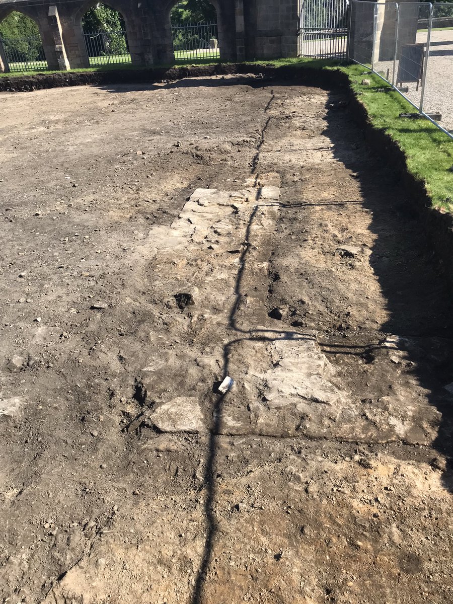 cmgerrard1's tweet photo. The walls of Sir Arthur Haselrigge’s dream mansion? If so, built 1650 and lasted only a dozen years before the returning Bishop of Durham tore it apart and recycled the stone. End of Day 1 here. @ArcDurham @durham_uni https://t.co/ZezFRmz4Ak