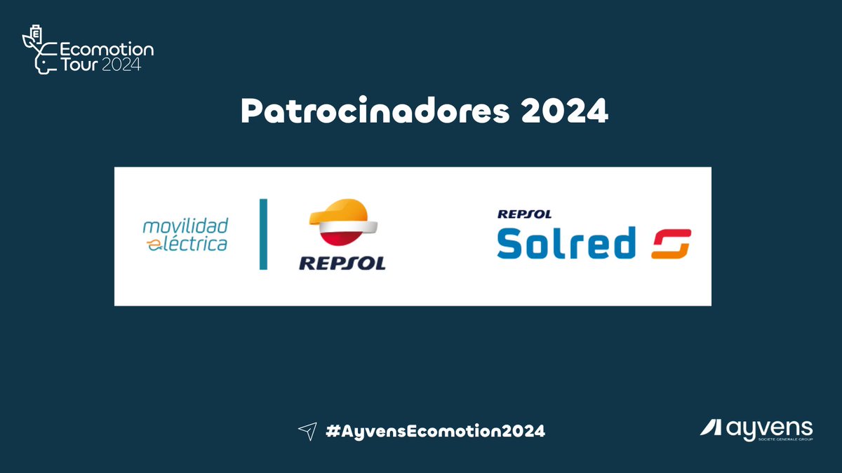 AyvensES's tweet photo. 🎉 ¡Es un orgullo tener a @Repsol un año más como patrocinador de #AyvensEcomotion2024!
👏 Gracias Movilidad Eléctrica | Repsol y #Repsol Solred por seguir confiando en nosotros.
¡Estamos preparados para disfrutar juntos de la aventura!
#BetterWithEveryMove https://t.co/AtSVEV2HjR