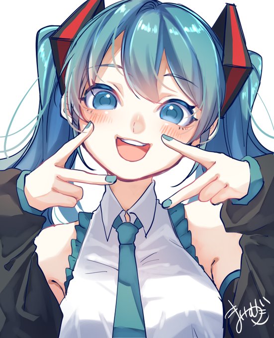 「blue nails twintails」 illustration images(Latest)