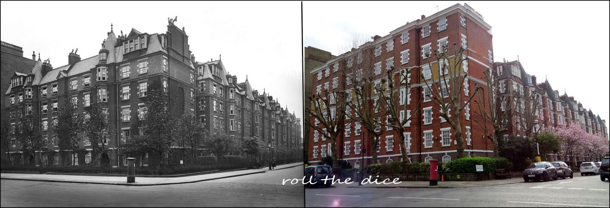 RobbsKurt's tweet image. Grove End Road`1917-2024 Looking Down Scott Ellis Gardens Once Warwick Place Look At Those Extentions On Bronwen Court....Pillar Box Still Stands #westminster #stjohnswood