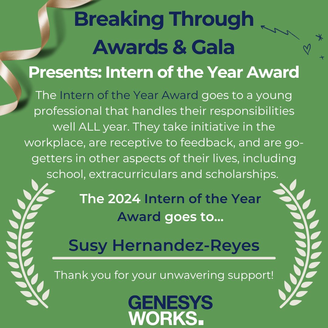 Congratulations to Susy Hernandez-Reyes at the Smithsonian Institution on being our 2024 Intern of the Year award winner at our Breaking Through Awards &amp; Gala. To support career access for our Young Professionals: lnkd.in/eR8n4QVB