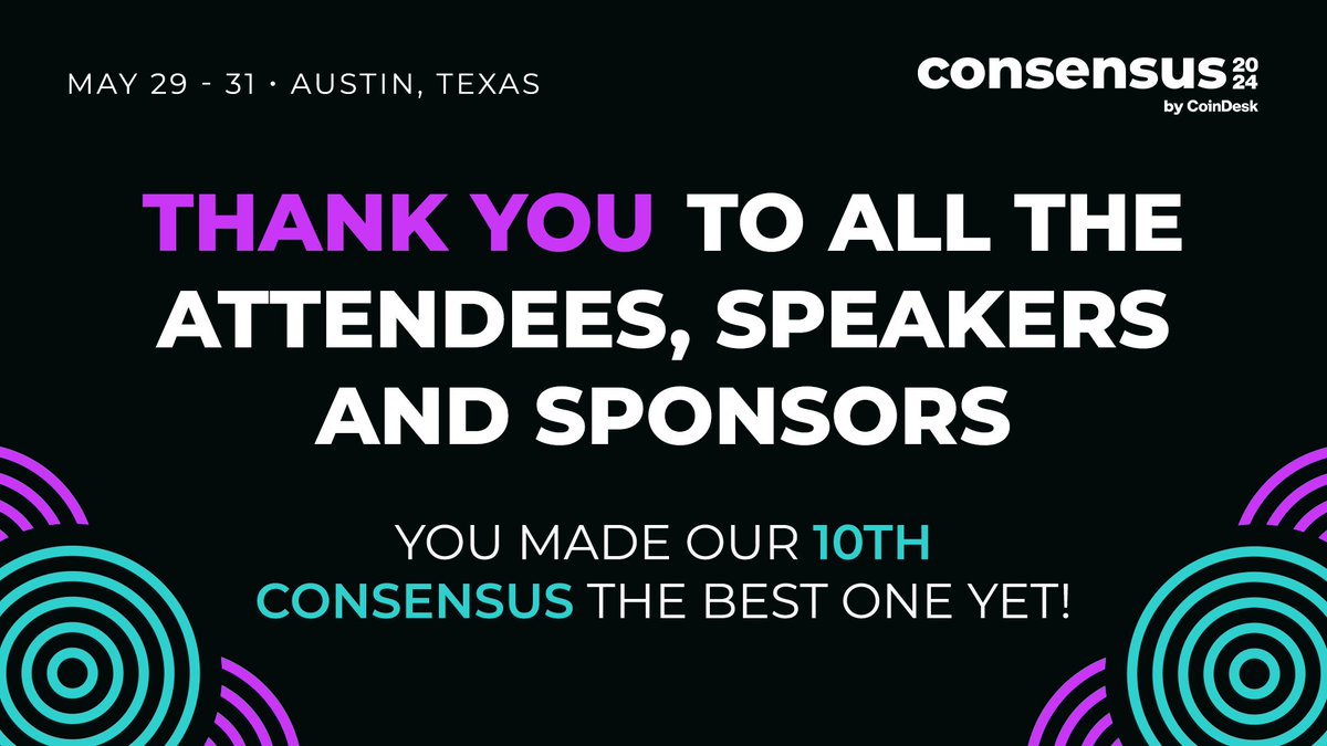 🌟 A heartfelt thank you to everyone who joined us for #Consensus2024. 

To our attendees, speakers and sponsors — your enthusiasm made our 10th Consensus truly spectacular.  See you next year in Toronto for #Consensus2025.