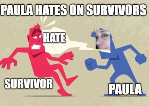 RomanAlysha's tweet photo. 52. Propaganda Paula Doubles Down on her Hate against Svali. In Moch’s anti-survivor group, Blades described Svali’s testimony as “the most absurd SRA [satanic ritual abuse] story I’ve listened to yet”. #paulacblades
#sarahmoch #liar #devilsdaughter #jesus #christisking #tellthetruth #troll  @CathyCathyFox
@VeronicaSwift71
@jinxmeistr
@CzebotarJessie
@DaneUndivided
@Star04061119
@truthsrfreedom
@ThornyJustice