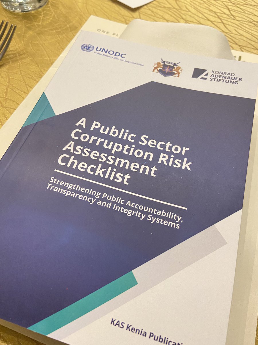 Official launch| Public sector corruption risk assessment checklist. 
“Corruption is a cancer, a cancer that eats away at citizen’s faith in democracy, diminishes the instinct for innovation and creativity.”

James D. Wolfensohn 
@UNDOC <a href="/EACCKenya/">EACC</a> 
<a href="/OkiyaOmtatah/">Okiya Omtatah Okoiti</a>
