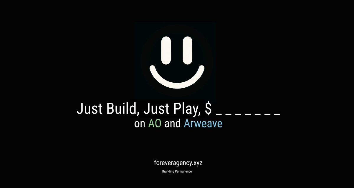 ForeverAgency_'s tweet photo. https://t.co/geJOtatbJ4 🚀

$ _ _ _ _ _ _ _ ? 

🤐 @aoTheComputer + @ArweaveEco 🔜

:) https://t.co/1XGOpmN4dh