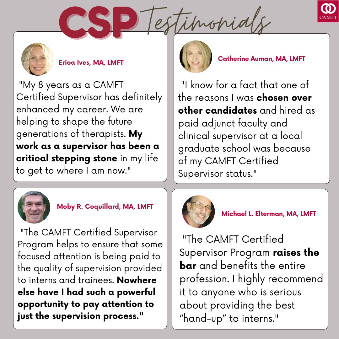 Elevate your supervision game by becoming a "Super" Supervisor!🦸‍♀️

Will YOU be the next to complete our CSP program?

Start your journey and take your supervisory skills to the next level today! 💪✨

#Supervision #Supervisors #CSPProgram #CAMFT