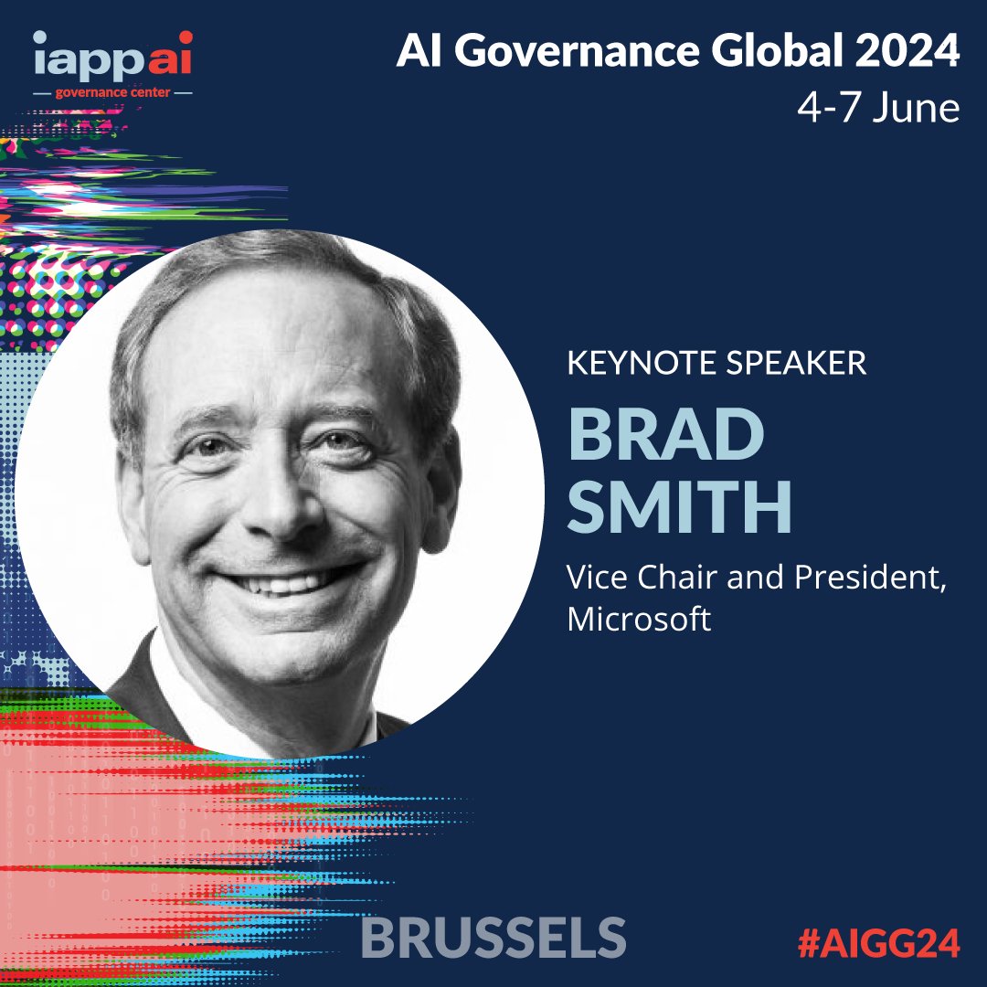 the_iapp's tweet photo. We are in Brussels for the AI Governance Global 2024! Tomorrow at 09:30 keynotes @BradSmi and @shannonvallor will bring insight with the opening general session. Use #AIGG24 to be a part of the conversation. Learn more: https://t.co/LH70CI9HVr https://t.co/SLO7NNg1fg