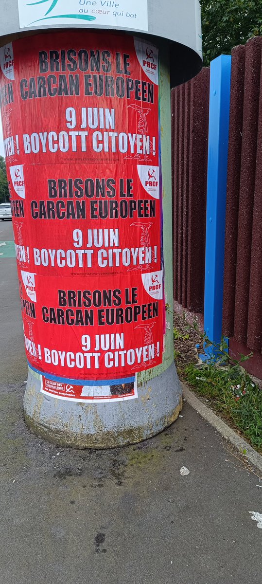 PRCF_Nord's tweet photo. 📢 Aujourd'hui, collage à Tourcoing et Wattrelos 150 affiches collées pour appeler au boycott citoyen des élections européistes du 9 juin prochain !
#boycott9juin #frexitprogressiste
#Européenne
#ElectionsEuropéennes2024 https://t.co/8zUzBtzjlD