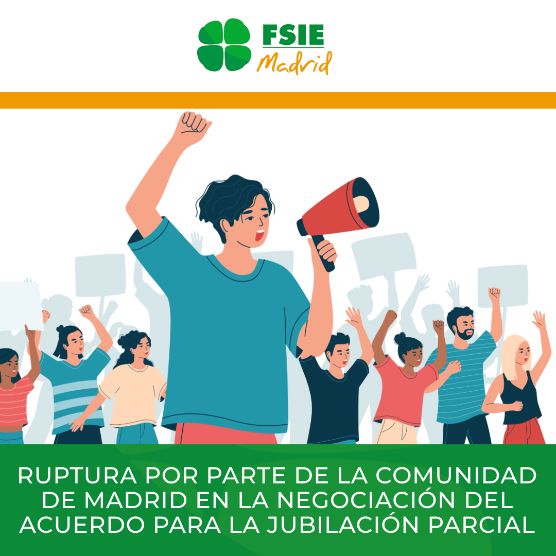 fsiemadrid's tweet photo. 📌𝗨́𝗟𝗧𝗜𝗠𝗔 𝗛𝗢𝗥𝗔❌ Ruptura por parte de la @ComunidadMadrid en la negociación del acuerdo para la #jubilaciónparcial❌

📢Ante el continuo engaño, convocamos a todos el martes 18 a las 10h frente a @educacmadrid.

Más info 👉🏼 https://t.co/p4wU9FW6Qq
#JubilaciónParcialYa https://t.co/rE4Zyg3fPm