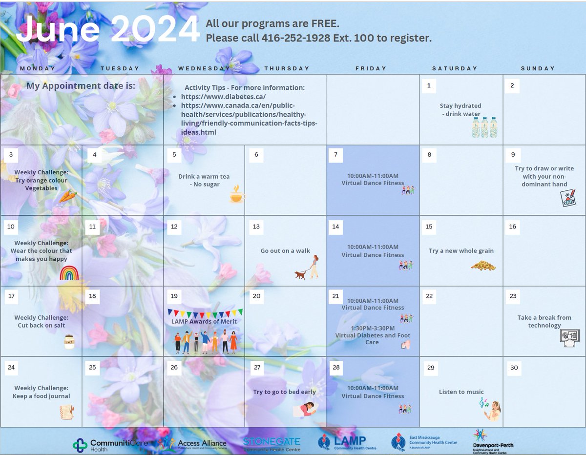 WtDiabetes's tweet photo. Welcome to June!
We have a special diabetes education session focusing on foot care and a big community event happening this month. Let's mingle together to celebrate the start of summer🌻 https://t.co/2x7HAcXDyL