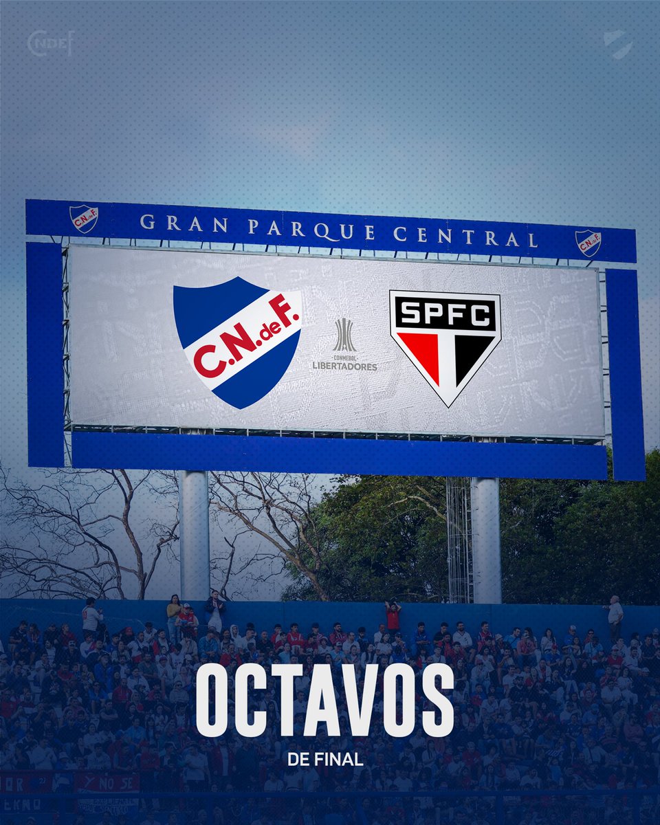 Nacional's tweet photo. ⚔️ Rival confirmado para los Octavos de Final de @Libertadores 🏆✅

🔜 @SaoPauloFC 🇧🇷

#ElClubGigante 🔵⚪️🔴 https://t.co/oddXyYxLE1