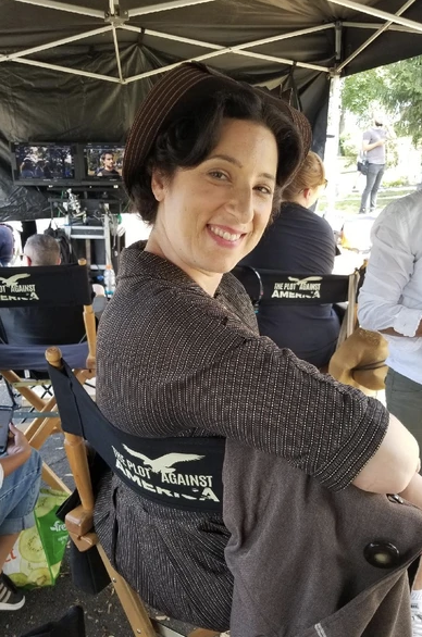 KimFayGreenberg's tweet photo. Throwback to being on set on The Plot Against America on HBO #actorslife https://t.co/C5cziAmEaa