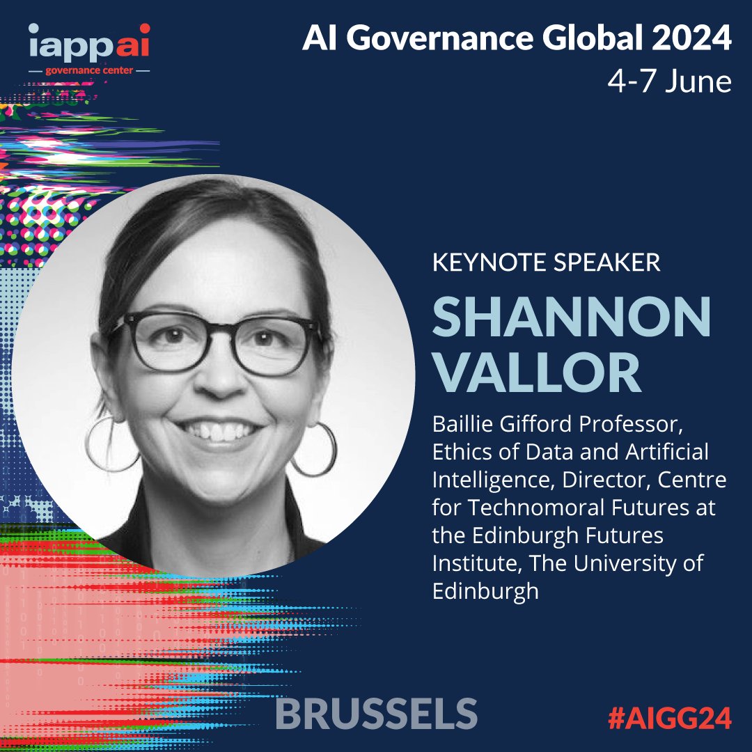 the_iapp's tweet photo. We are in Brussels for the AI Governance Global 2024! Tomorrow at 09:30 keynotes @BradSmi and @shannonvallor will bring insight with the opening general session. Use #AIGG24 to be a part of the conversation. Learn more: https://t.co/LH70CI9HVr https://t.co/SLO7NNg1fg
