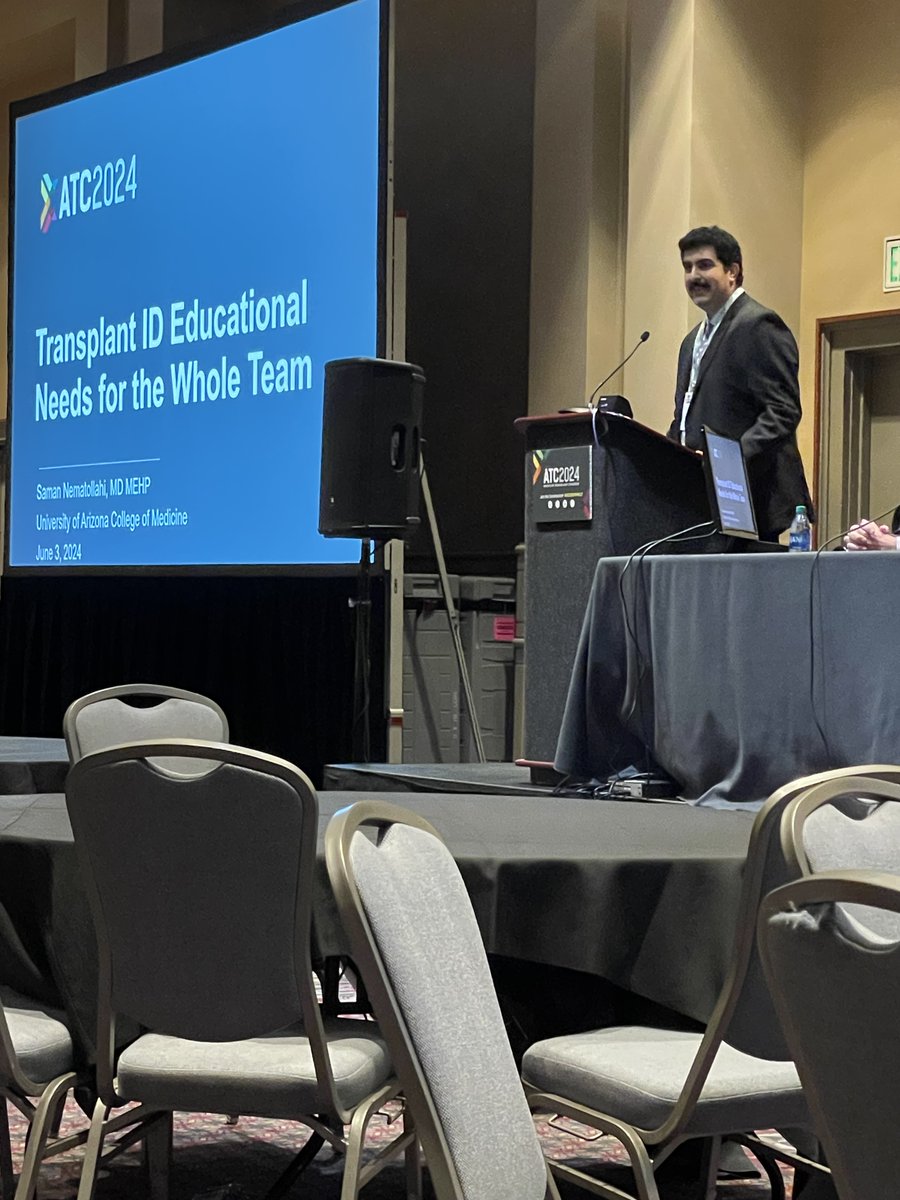 University of Arizona- Infectious Disease Division (@uazdivid) on Twitter photo So wonderful to see our own faculty, Dr Saman Nematollahi (<a href="/TxID_Edu/">Saman Nematollahi</a>) present at the American Transplant Congress 2024 (<a href="/ATCMeeting/">AmericanTransplantCongress</a>)!!
Transplant ID Educational Needs for the Whole Team
<a href="/AST_IDCOP/">Infectious Diseases Community of Practice - AST</a> <a href="/AST_info/">American Society of Transplantation (AST)</a> <a href="/UAZMedTucson/">UA College of Medicine – Tucson</a> So wonderful to see our own faculty, Dr Saman Nematollahi (<a href="/TxID_Edu/">Saman Nematollahi</a>) present at the American Transplant Congress 2024 (<a href="/ATCMeeting/">AmericanTransplantCongress</a>)!!
Transplant ID Educational Needs for the Whole Team
<a href="/AST_IDCOP/">Infectious Diseases Community of Practice - AST</a> <a href="/AST_info/">American Society of Transplantation (AST)</a> <a href="/UAZMedTucson/">UA College of Medicine – Tucson</a>