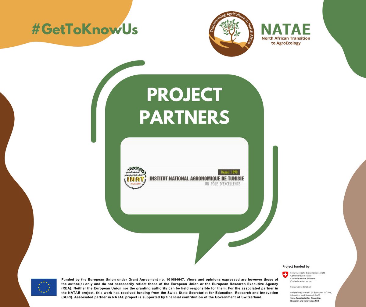 natae_HE's tweet photo. 🌟 Proud to partner with INAT (Institut National Agronomique de Tunisie), the oldest engineering school in Tunisia and Africa, for the NATAE project! Founded in 1898, INAT excels in agricultural education and research. #NATAE #agroecology #HorizonEurope #MEDAE #INAT https://t.co/BOTv2us0I7