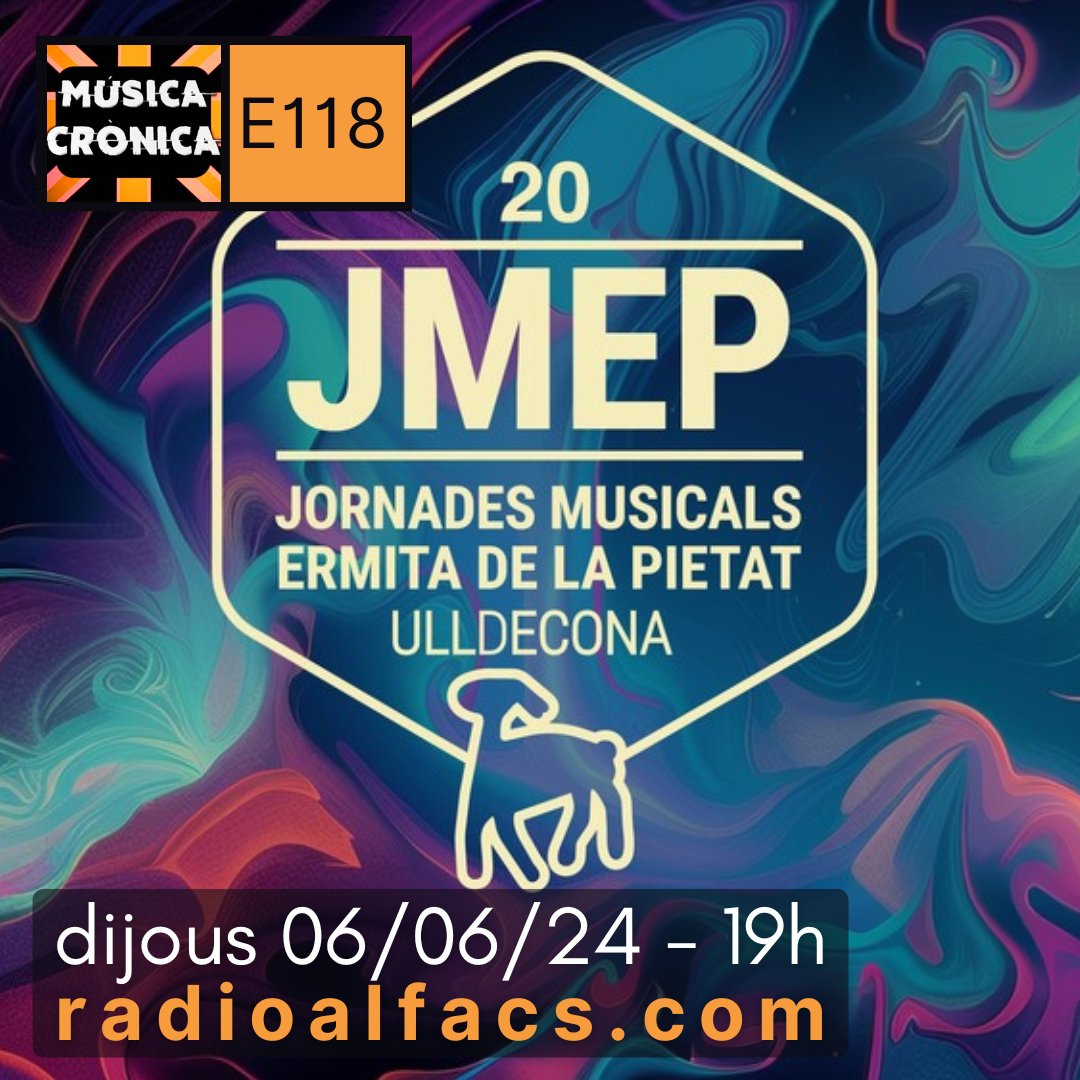 davidmonserrat_'s tweet photo. Ja tenim a tocar el programa especial de #radio dedicat a les Jornades Musicals a l'Ermita de la Pietat d'#Ulldecona a @musicacronica de @radioalfacs , en la seva vintena edició 🙌 Aquest #dijous 06/06 a les 19h a 'https://t.co/BPc8iJxpLm' 👌📢 #musicacronica #radialfacs #jmep https://t.co/YPe0J0wrl9