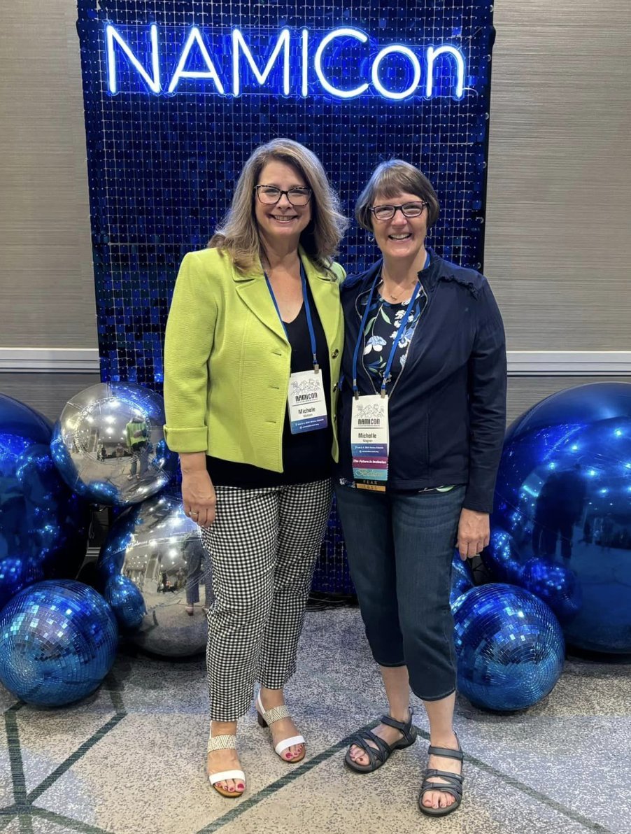 NAMI_NH's tweet photo. A terrific group of NAMI NH volunteers and staff are in Denver at NAMICon 2024 – connecting with new ideas, new resources, and new folks!  💚

#NAMICon #MentalHealthMatters https://t.co/Fj2qMq10bI