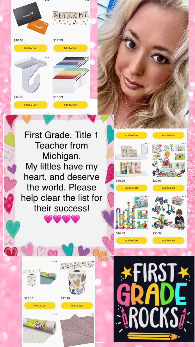 Please share🩷Looking for some kind souls to help my classroom be home to my incoming first graders. ✏️🍏I teach at a high needs, low income school where my students come from rougher backgrounds and trauma. 🍏✏️ 🩷Any help is so appreciated! 🩷 amazon.com/hz/wishlist/ls…