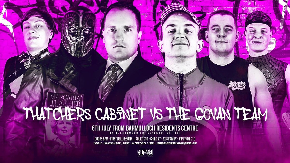 Plus, get ready for an explosive 6-man tag match featuring the fierce Govan Team vs. Thatcher's Cabinet. Expect non-stop action that will have you on the edge of your seat!