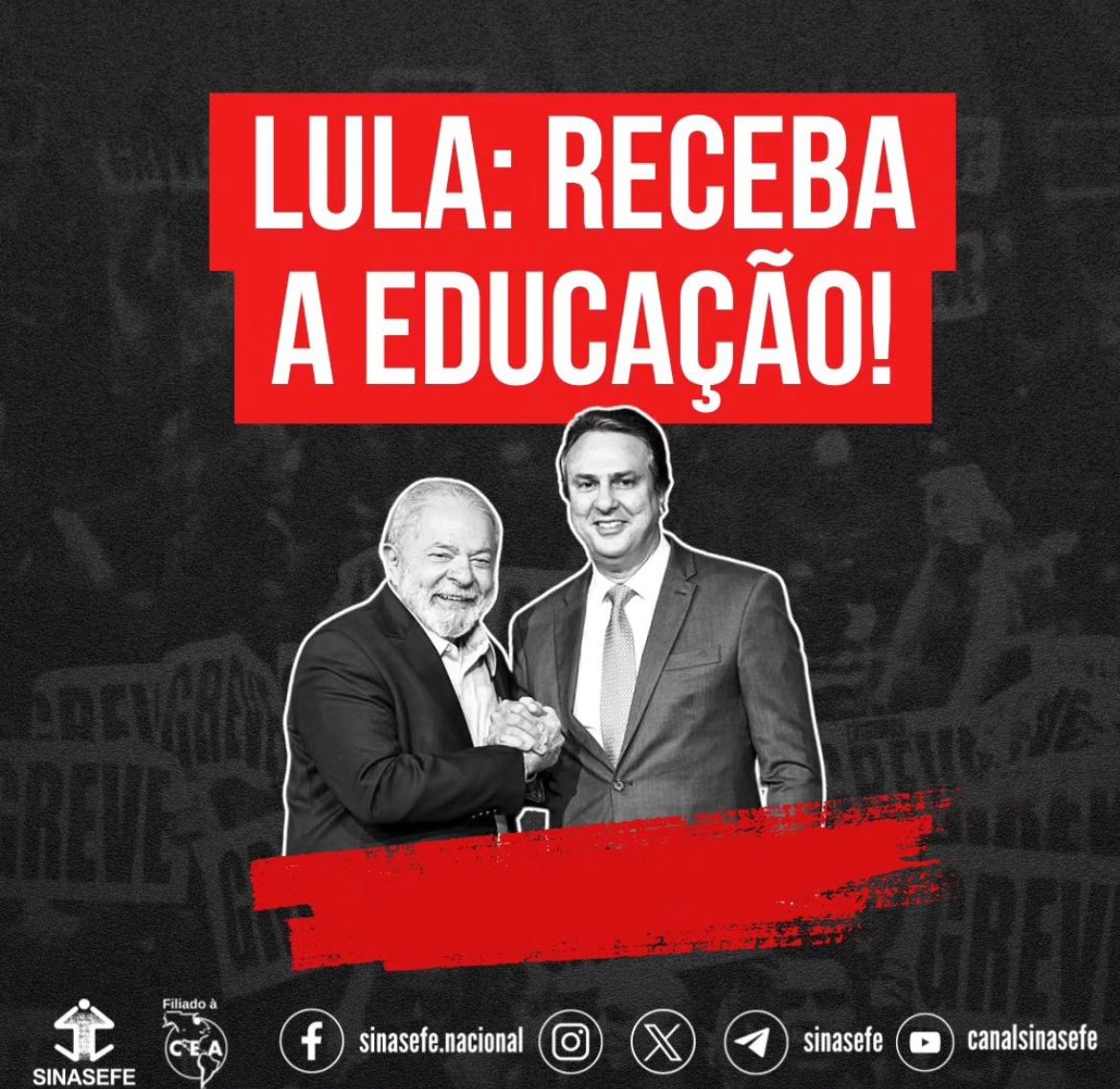 cacapinho's tweet photo. Destruir as carreiras da educação federal é destruir a educação federal como bem público e direito. 
Pela defesa das carreiras da educação federal permanecemos em greve!

#GreveContinua #LulaNegociaJá #educaçãofederalemgreve https://t.co/DVKBqD450W