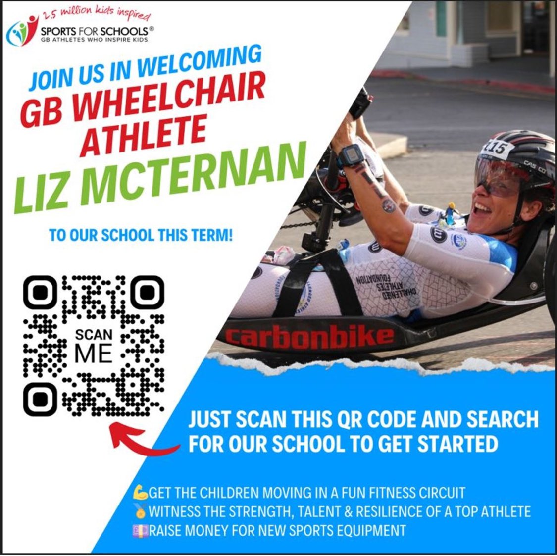 We are soooo excited <a href="/StNicPriAcad/">St Nicholas CE Primary Academy</a> to have <a href="/lizmcternan/">Elizabeth McTernan</a> visit us with @sportsfs on June 14th 
Watch out Liz, Wizadora is on charge and K is warming up his wheels  !  We can’t wait to hear all about your journey #LetYourLightShine