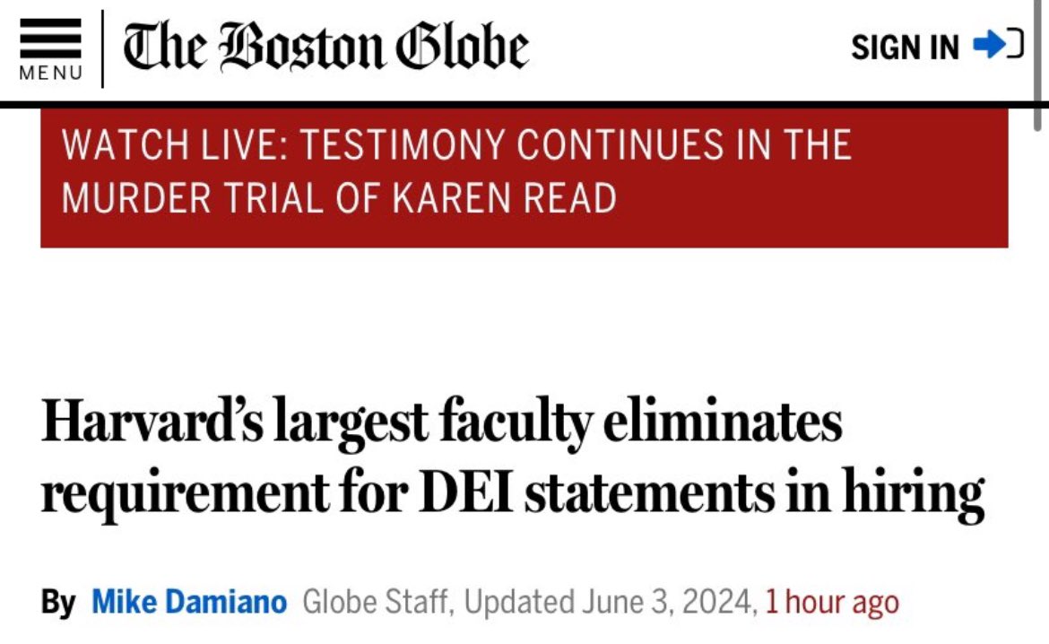 As I said just a couple weeks ago, you’re watching the defense of diversity statements become an increasingly low status activity, and so fewer and fewer academics will defend them. Makes you wonder what else they currently defend simply because that’s where the status is.