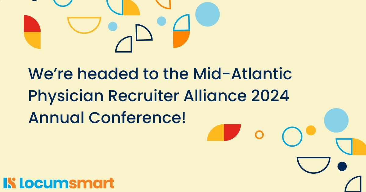 Locumsmart's tweet photo. Will you be at the Mid-Atlantic Physician Recruiter Alliance (#MAPRA) Annual Conference this week?👇

Let's chat about your locums staffing business and how Locumsmart can help!🏥

#AAPPR #healthcarestaffing #physicianrecruiting https://t.co/V3PUzbt8zs