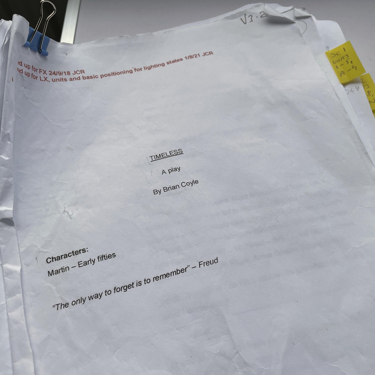 The text of a play you've loved performing in the past is like a dry river bed in the rain. The words, re-learned, flow the only way they can, the river banks bloom again with familiar foliage... and you remember why you loved sharing it with an audience so much.