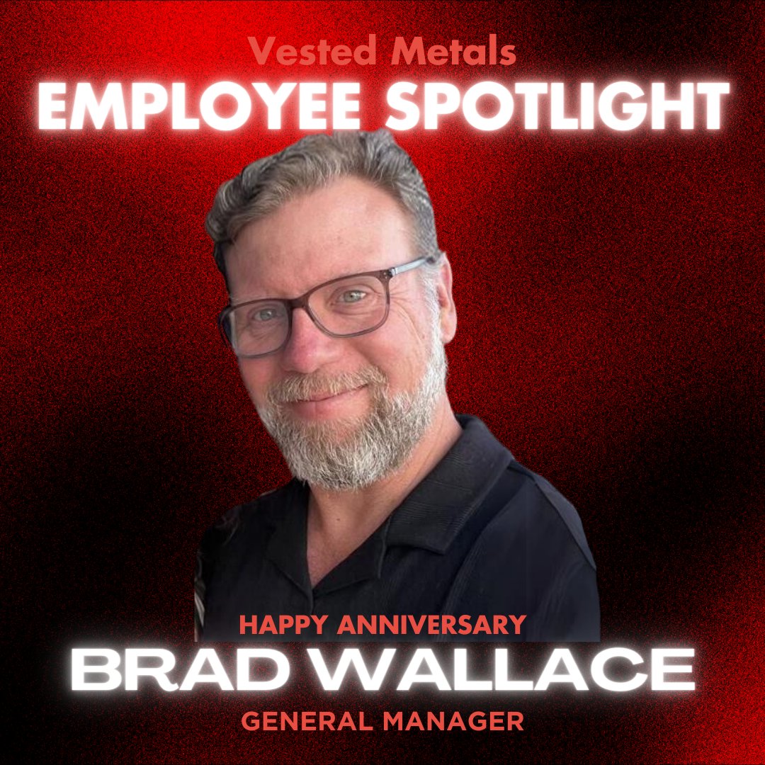 VestedMetalsInt's tweet image. Happy 5-Year Anniversary to Bradley Wallace 🎉 Our General Manager here at VMI. Brad spends his work days supporting overall company operations &amp;amp; is playing a critical role in helping to lead the expansion into the Midwest &amp;amp; our new facility in Fort Wayne, IN. Thank you, Brad!
