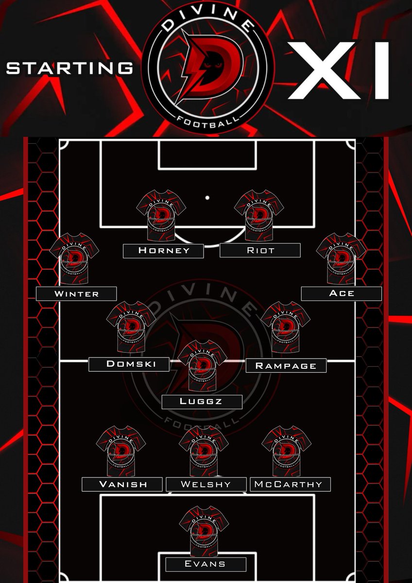 Lineup for tonight! Some changes to player positions but looking to go out there and get the results! #VPG #DivineFootball #UpTheDivine