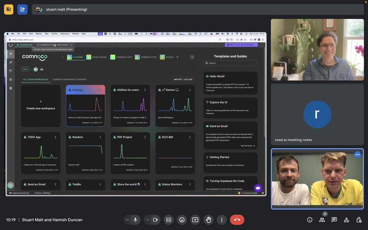 Fascinating call with <a href="/stuster_m/">Stuart Malt</a> about <a href="/ComnocoHQ/">Comnoco</a> 

Slick UI and seems a solid and approachable option for building apps with <a href="/webflow/">Webflow</a>

<a href="/TheFlowAgency/">Glenn at TheFlow</a> - have you or anyone else used this yet?