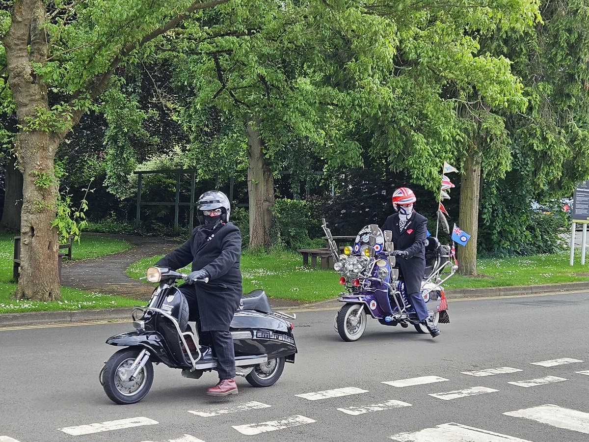 Funeral at Worcester Crematorium on Wednesday. Standing room only with several outside. Some mods came o. Scooters #WorcestershireHour