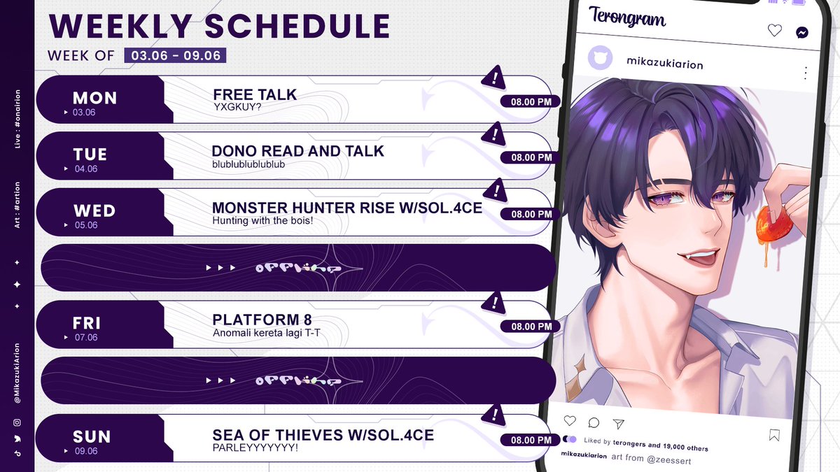 MikazukiArion's tweet photo. SOL.4CE WEEK! 💥

◤━━━━━Hashtags!━━━━━◥
⊳ General: #mikazukiarion
⊳ Announcements: #announcion
⊳ Live: #onairion
⊳ Fanart: #artion
⊳ Meme: #Aumrion

Art by @/zeessert 🍰 https://t.co/rwk5AuJdgT