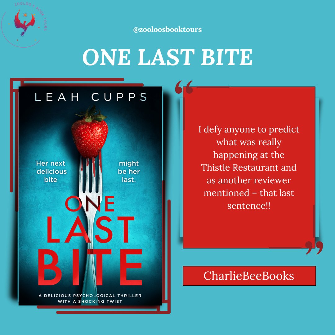 ZooloosBT's tweet photo. Today the book tour for #OneLastBite kicked off with a post from #Charliebeesbooks ~ You can read all reviews here ~ https://t.co/uRxnrGifAu
Tomorrow we will see @Peacockbookreview and #twilight_reader joining the tour!
#LeahCupps @inkubatorbooks
#ZooloosBookTours https://t.co/5NNYqNdizu