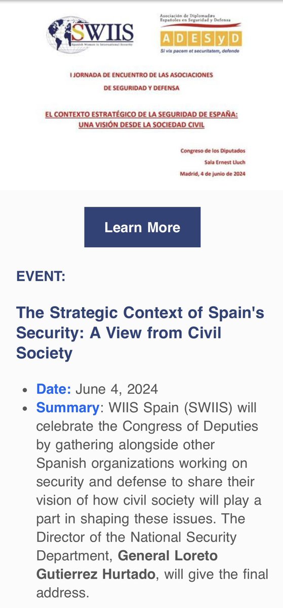 ADESyD2011's tweet photo. ¡Mañana es un gran día para @ADESyD2011 @ADSI_ES @idaps_debate @aae_org_es @adalede1 @APDEF1 @A_D_I_S_P_O @EurodefenseJ y @SWIIS2011 ! Celebramos una jornada en @Congreso_Es para debatir sobre el papel de la #SociedadCivil en el contexto estratégico actual. Clausura @dsn ! https://t.co/SKvUAKZtir