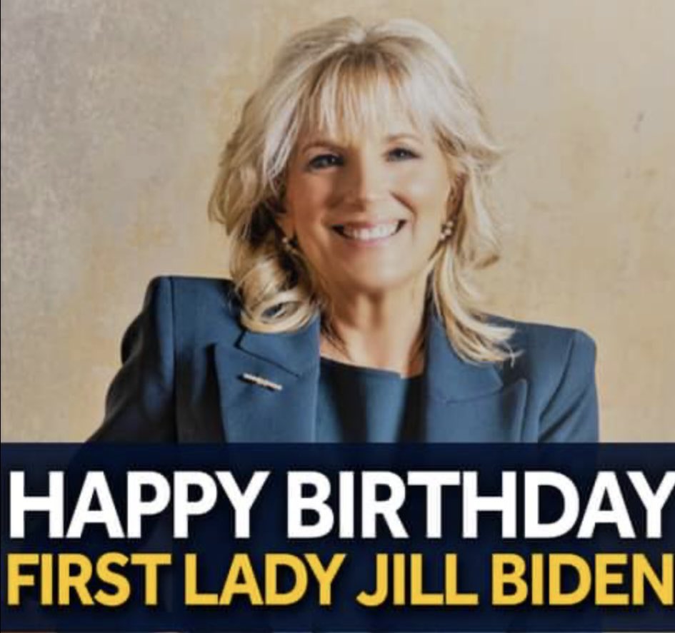 Drop a 💙 and Repost to wish First Lady Dr. Jill Biden a Happy Birthday! 

Happy Birthday FLOTUS! 🎂