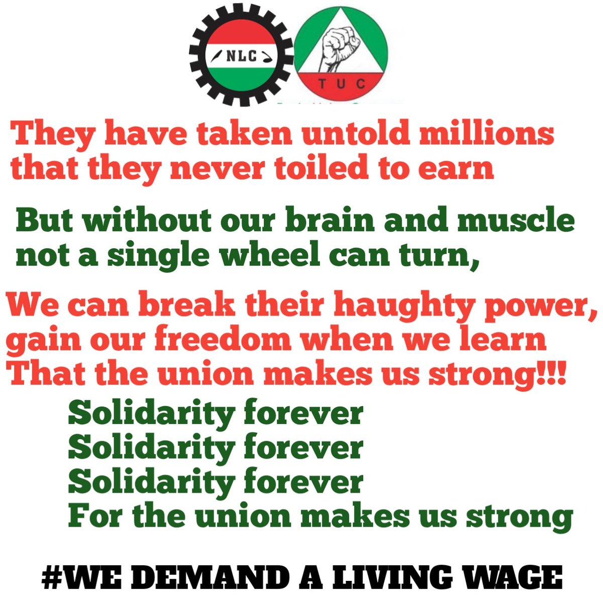 "NLC and TUC" abeg o