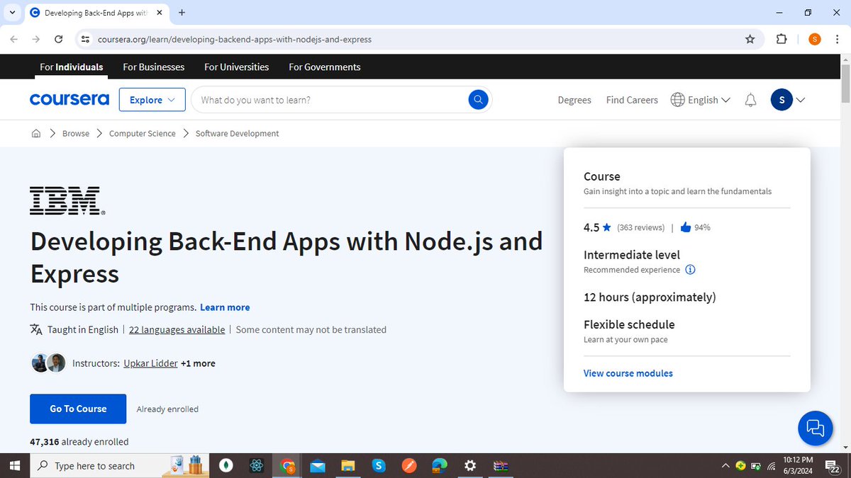aatimhss's tweet photo. Day 3/60
Started this course on Coursera. I aim to work on this course consistently. The link to the course is: https://t.co/r7baZSNl5m…I also made a simple Blog App API with CRUD and AUTH functions as a refresher. #60DaysOfLearning2024 #LSPPD3
@lftechnology https://t.co/cjlLk5oMXy